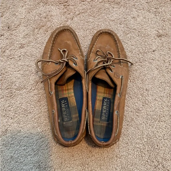 Sperry Tan Leather Boat Shoes - Picture 2 of 7